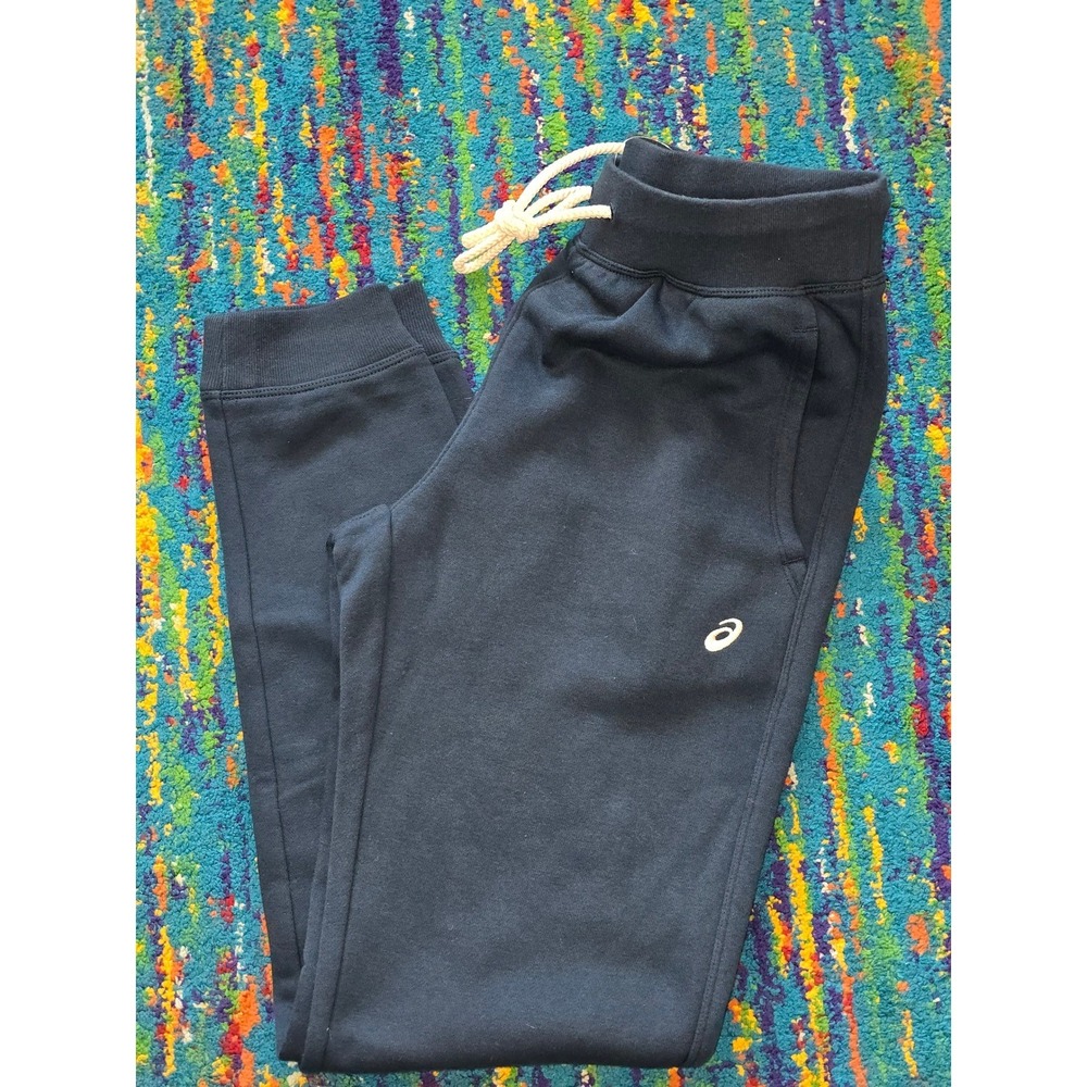 NWOT ASICS Sunday Sana Fleece Joggers Navy Blue Relaxed Fit Women XS